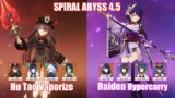 C0 Hu Tao Vaporize & C0 Raiden Hypercarry | Spiral Abyss 4.5 | Genshin Impact