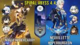 C0 Navia Hypercarry and C0 Neuvillette Hyperburgeon – Genshin Impact Abyss 4.4 – Floor 12 9 Stars