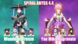 C0 Wanderer Freeze & C0 Yae Miko Aggravate | Spiral Abyss 4.4 | Genshin Impact