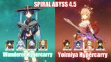 C0 Wanderer Hypercarry & C0 Yoimiya Hypercarry | Spiral Abyss 4.5 | Genshin Impact