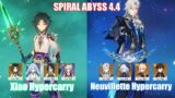 C0 Xiao Hypercarry & C1 Neuvillette Hypercarry | Spiral Abyss 4.4 | Genshin Impact