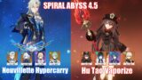 C1 Neuvillette Hypercarry & C0 Hu Tao Vaporize | Spiral Abyss 4.5 | Genshin Impact