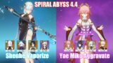 C2 Shenhe Vaporize & C0 Yae Miko Aggravate | Spiral Abyss 4.4 | Genshin Impact