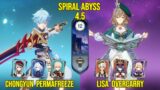 C6 Chongyun Permafreeze & C5 Lisa Overcarry | Genshin Impact Spiral Abyss Version 4.5