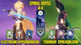 C6 Electro Traveler Hyperburgeon & C4 Tighnari Spreadbloom | Genshin Impact Spiral Abyss Version 4.4