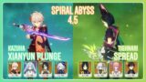 C6 Kazuha Xianyun Plunge & C4 Tighnari Spread | Spiral Abyss 4.5 | Genshin Impact