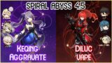 NEW Spiral Abyss 4.5 – C0 Keqing Aggravate x C0 Diluc Vape | Floor 12 Full Star Clear!