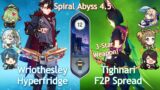 NEW Spiral Abyss 4.5! C1 Wriothesley Hyperbloom x C0 Tighnari F2P Spread | Floor 12 | Genshin Impact