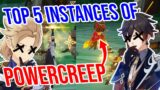 TOP 5 instances of POWERCREEP in Genshin Impact!
