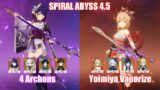 4 Archons & C0 Yoimiya Vaporize | Spiral Abyss 4.5 | Genshin Impact