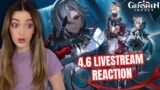 ARLECCHINO, LORE, AMAZING EVENTS, AND MORE! 4.6 Livestream REACTION | Genshin Impact