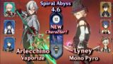 C0 Arlecchino Vaporize & C0 Lyney Mono Pyro | Spiral Abyss 4.6 Floor 12 9 Stars | Genshin Impact 4.6