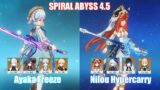 C0 Ayaka Freeze & C0 Nilou Hypercarry | Spiral Abyss 4.5 | Genshin Impact