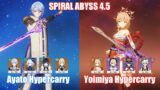 C0 Ayato Hypercarry & C0 Yoimiya Hypercarry | Spiral Abyss 4.5 | Genshin Impact