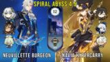 C0 Neuvillette Burgeon and C0 Navia Hypercarry – Genshin Impact Abyss 4.5 – Floor 12 9 Stars