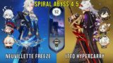 C0 Neuvillette Freeze and C0 Itto Hypercarry – Genshin Impact Abyss 4.5 – Floor 12 9 Stars