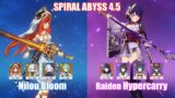 C0 Nilou Bloom & C0 Raiden Hypercarry | Spiral Abyss 4.5 | Genshin Impact