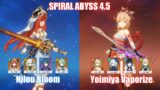 C0 Nilou Bloom & C0 Yoimiya Vaporize | Spiral Abyss 4.5 | Genshin Impact