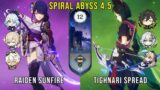 C0 Raiden Sunfire and C1 Tighnari Spread – Genshin Impact Abyss 4.5 – Floor 12 9 Stars
