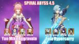 C0 Yae Miko Aggravate & C0 Eula Hypercarry | Spiral Abyss 4.5 | Genshin Impact