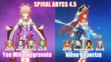 C0 Yae Miko Aggravate & C0 Nilou Vaporize | Spiral Abyss 4.5 | Genshin Impact