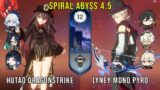 C1 Hutao Dragonstrike and C0 Lyney Mono Pyro – Genshin Impact Abyss 4.5 – Floor 12 9 Stars