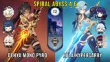 C0 Dehya Mono Pyro and C1 Eula Hypercarry | Genshin Impact Abyss 4.6 Floor 12 9 Stars