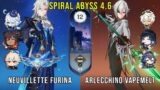 C0 Neuvillette Furina and C0 Arlecchino Vape Melt | Genshin Impact Abyss 4.6 Floor 12 9 Stars