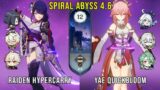 C0 Raiden Hypercarry and C0 Yae Quickbloom | Genshin Impact Abyss 4.6 Floor 12 9 Stars