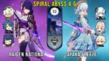 C0 Raiden National and C0 Ayaka Freeze | Genshin Impact Abyss 4.6 Floor 12 9 Stars