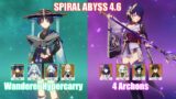 C0 Wanderer Hypercarry & 4 Archons | Spiral Abyss 4.6 | Genshin Impact