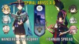C1 Wanderer Hypercarry and C1 Tighnari Spread | Genshin Impact Abyss 4.6 Floor 12 9 Stars