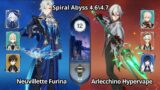 C0 Neuvillette Furina & C0 Arlecchino Hypervape – Spiral Abyss 4.64.7 Floor 12 Genshin Impact