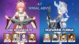 4.7 Spiral Abyss – Yae Aggravate & Sigewinne Furina – Genshin Impact