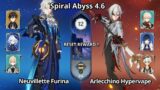 C0 Neuvillette Furina & C0 Arlecchino Hypervape – Spiral Abyss 4.6 Floor 12 Genshin Impact