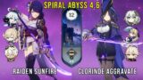 C0 Raiden Sunfire and C0 Clorinde Aggravate | Genshin Impact Abyss 4.6 Floor 12 9 Stars