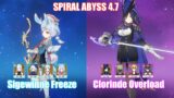 C0 Sigewinne Freeze & C0 Clorinde Overload | Spiral Abyss 4.7 | Genshin Impact