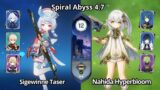 C0 Sigewinne Taser & C0 Nahida Hyperbloom – Spiral Abyss 4.7 Floor 12 Genshin Impact