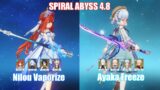 C0 Nilou Vaporize & C0 Ayaka Freeze | Spiral Abyss 4.8 | Genshin Impact