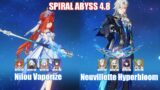 C0 Nilou Vaporize & C1 Neuvillette Hyperbloom | Spiral Abyss 4.8 | Genshin Impact