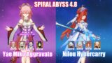 C0 Yae Miko Aggravate & C0 Nilou Hypercarry | Spiral Abyss 4.8 | Genshin Impact