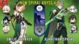 C0 Emilie Airfryer and C0 Alhaitham Spread | Genshin Impact Abyss 4.8 Floor 12 9 Stars