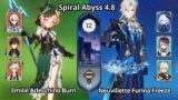 C0 Emilie Arlecchino Burn & C0 Neuvillette Furina Freeze – Spiral Abyss 4.8 Floor 12 Genshin Impact