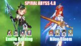 C0 Emilie Burning & C0 Nilou Bloom | Spiral Abyss 4.8 | Genshin Impact