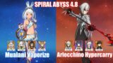 C0 Mualani Vaporize & C0 Arlecchino Hypercarry | Spiral Abyss 4.8 | Genshin Impact