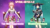 C0 Yae Miko Emilie Aggravate & C0 Wanderer Freeze | Spiral Abyss 4.8 | Genshin Impact