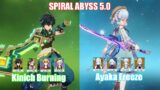 C0 Kinich Burning & C0 Ayaka Freeze | Spiral Abyss 5.0 | Genshin Impact