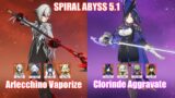 C0 Arlecchino Vaporize & C0 Clorinde Aggravate | Spiral Abyss 5.1 | Genshin Impact