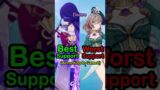 Best Vs Worst Support Characters From Each Element! #genshinimpact #support #shorts