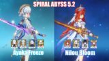 C0 Ayaka Freeze & C0 Nilou Bloom | Spiral Abyss 5.2 | Genshin Impact